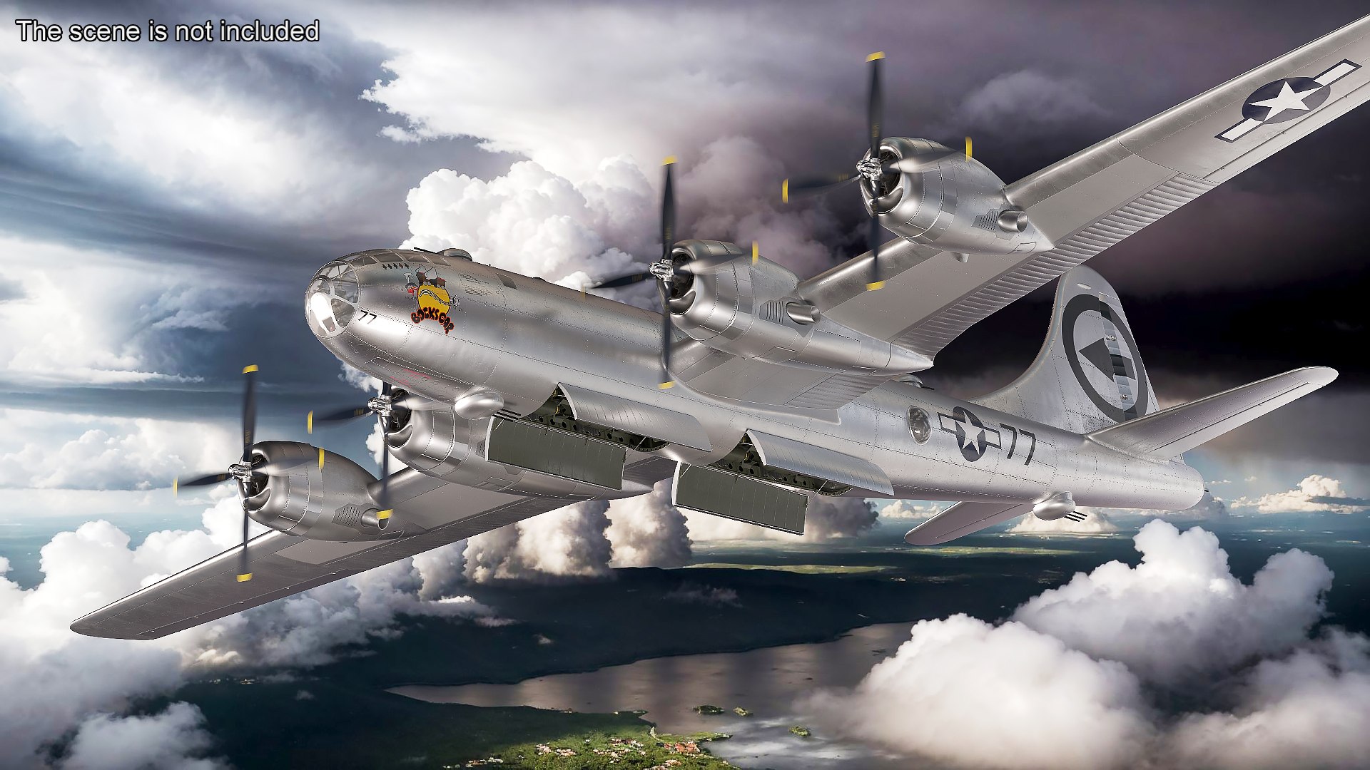 3D Boeing B-29 Bockscar Rigged - TurboSquid 2368795