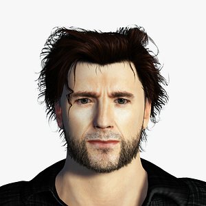 3D Hugh Jackman 3D Rigged model ready for animation
