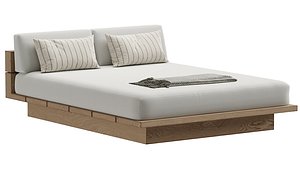 Menorca Teak Double Chaise 3D