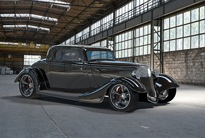 3D hot rod ford 1933-34 coupe model