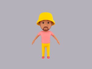 Cartoon Male Character Rigged 103