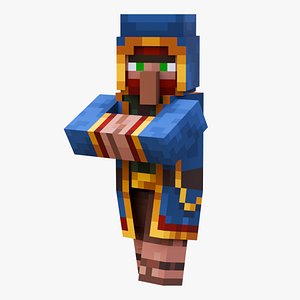 3D Minecraft Wandering Trader Rigged 3D Model Game Ready 4K PBR