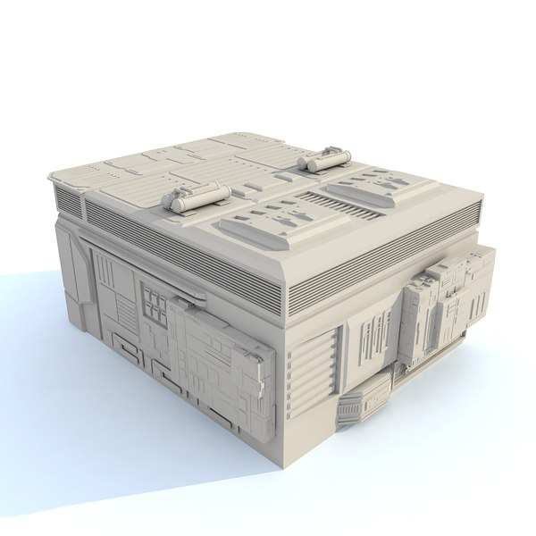 sci fi futuristic building 3d model