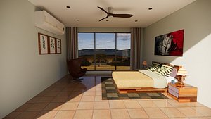 3D master bedroom model