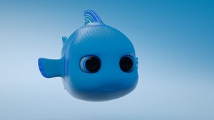 Fish Blue  RiggedAnimated