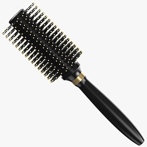 Round Hair Brush 3D Model(1)