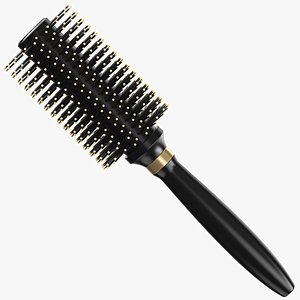 Round Hair Brush 3D Model(1)