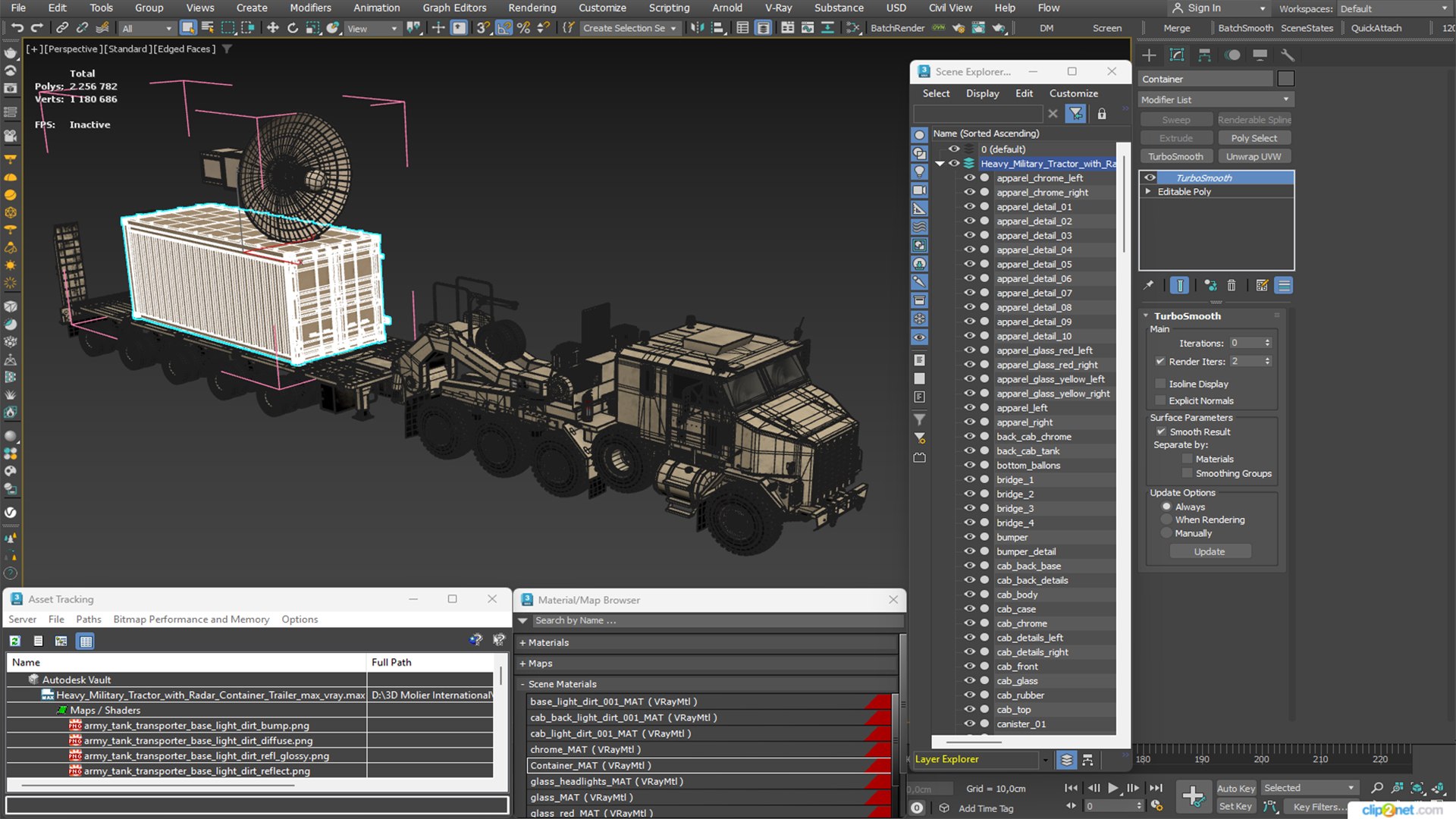 Heavy Military Tractor with Radar Container Trailer 3D https://p.turbosquid.com/ts-thumb/nG/yxR2s7/ah/heavy_military_tractor_with_radar_container_trailer_034/jpg/1776817162/1920x1080/fit_q87/935391dc9757819515dc8bf51efe44b5fcbde3cb/heavy_military_tractor_with_radar_container_trailer_034.jpg
