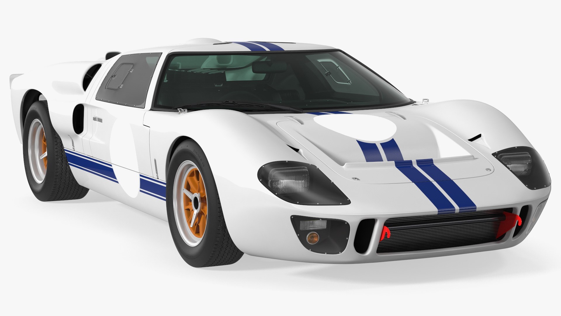 Classic Racing Car White Rigged 3D model preview