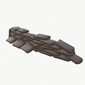 3d sandbags barricade model