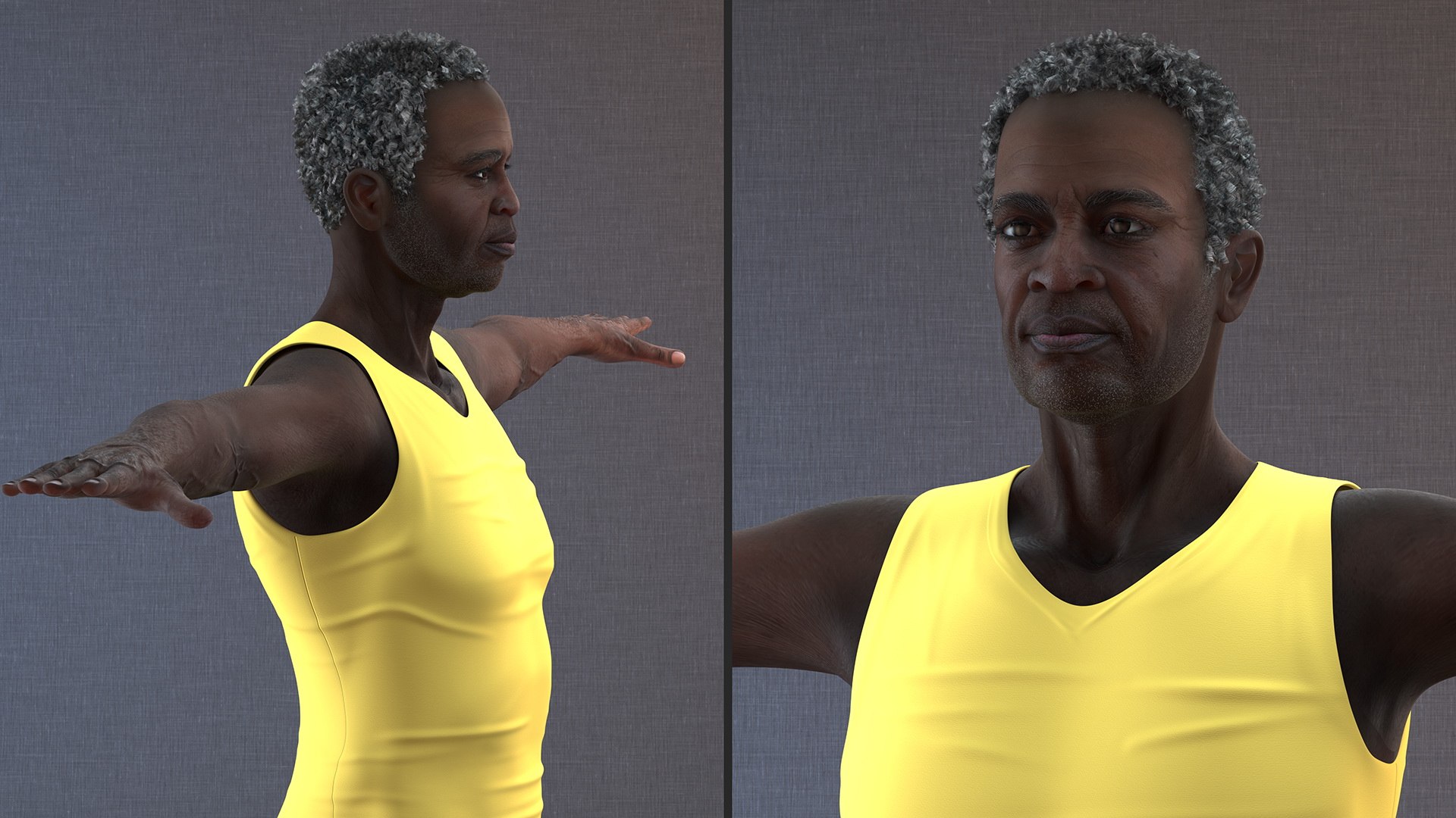 3D Black Elderly Man in Pajamas T-Pose model https://p.turbosquid.com/ts-thumb/nH/9lBtSx/7e/blackelderlymaninpajamastposemb3dmodel007/jpg/1673917316/1920x1080/fit_q87/2dd90829c97bc5be572522ec56334e1c9e507e85/blackelderlymaninpajamastposemb3dmodel007.jpg
