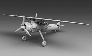 3D German plane Heinkel-125 model