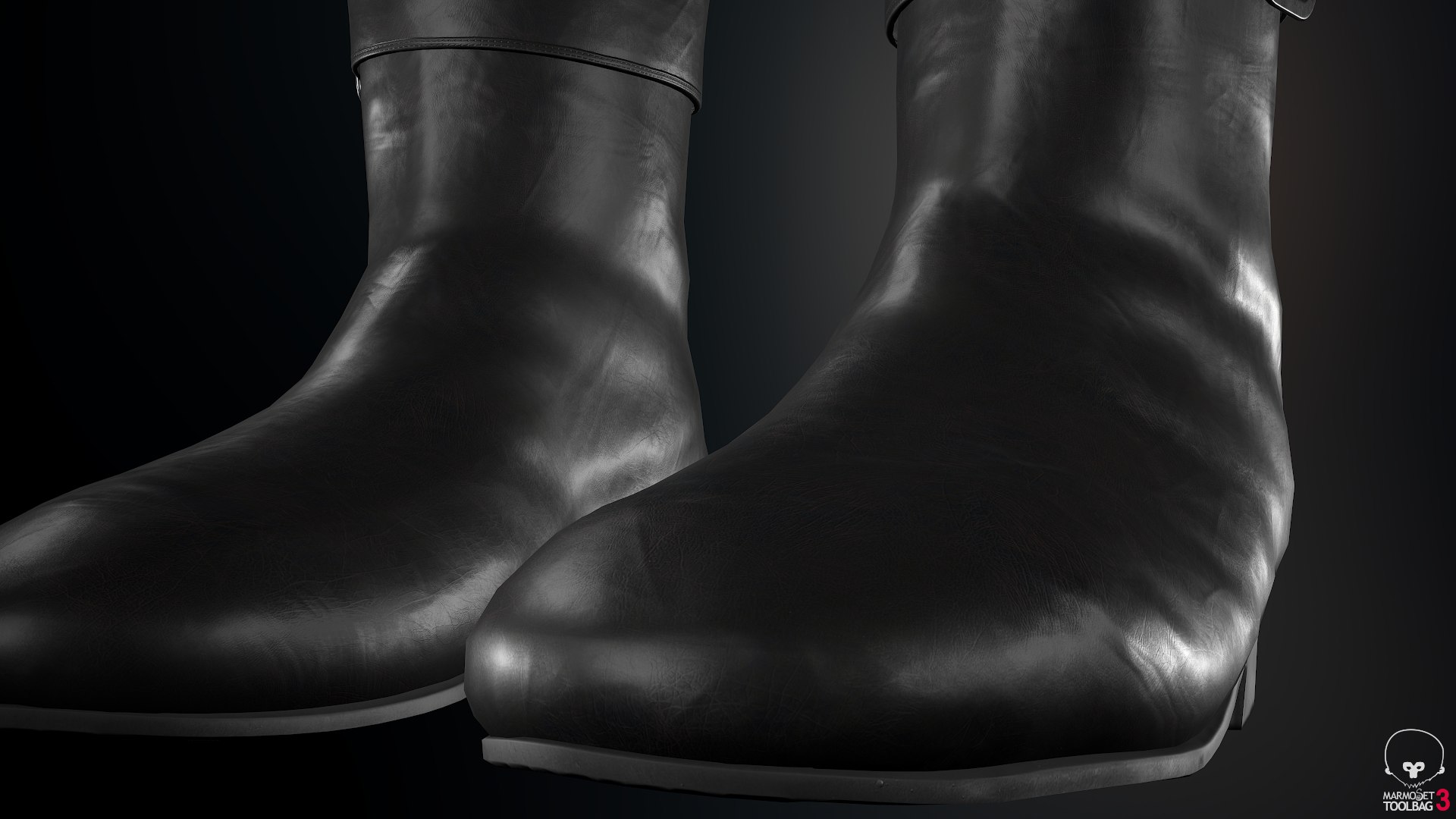3D model black leather boots 1 https://p.turbosquid.com/ts-thumb/nH/GPvwF4/VDGJ7gu7/screenshot033/png/1539204323/1920x1080/fit_q87/0a6a6a530cb314e49f7e5c96390a669a735a2f36/screenshot033.jpg