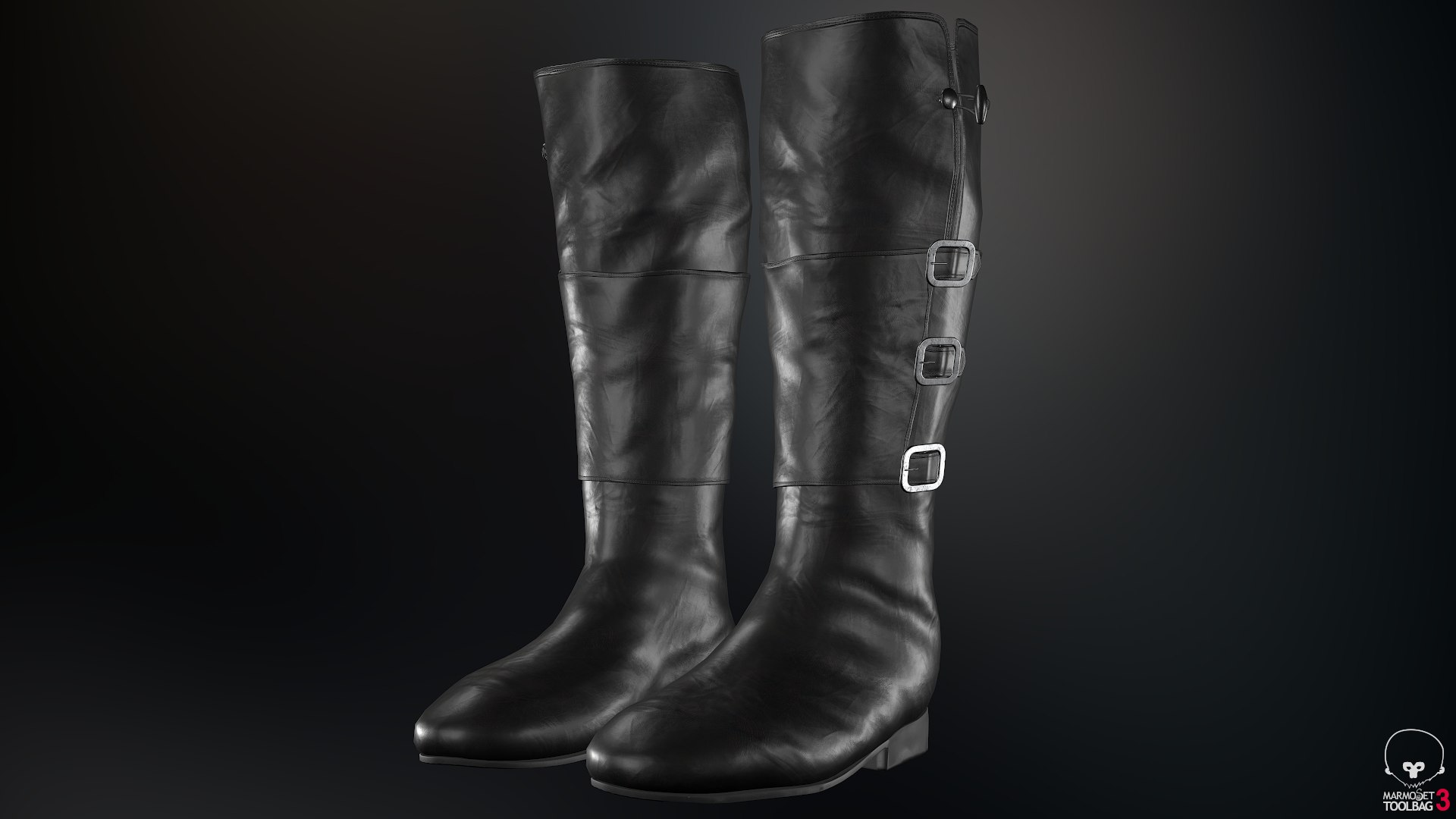 3D model black leather boots 1 https://p.turbosquid.com/ts-thumb/nH/GPvwF4/YdAfEHpw/screenshot008/png/1539110339/1920x1080/fit_q87/ffb456ce587f945519e96d7dc6b491228cf5c98c/screenshot008.jpg