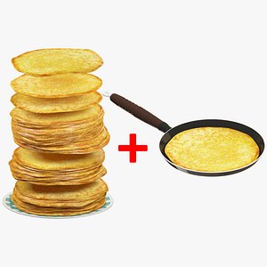pancakes plate pan 3D model