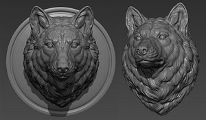 3D Wolf head without a grin