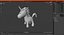 Yellow Cartoon Unicorn Neutral Pose