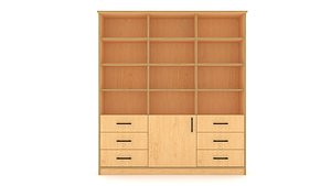Bookshelf 3 Cover1 Drawer6 Plywood 3D model