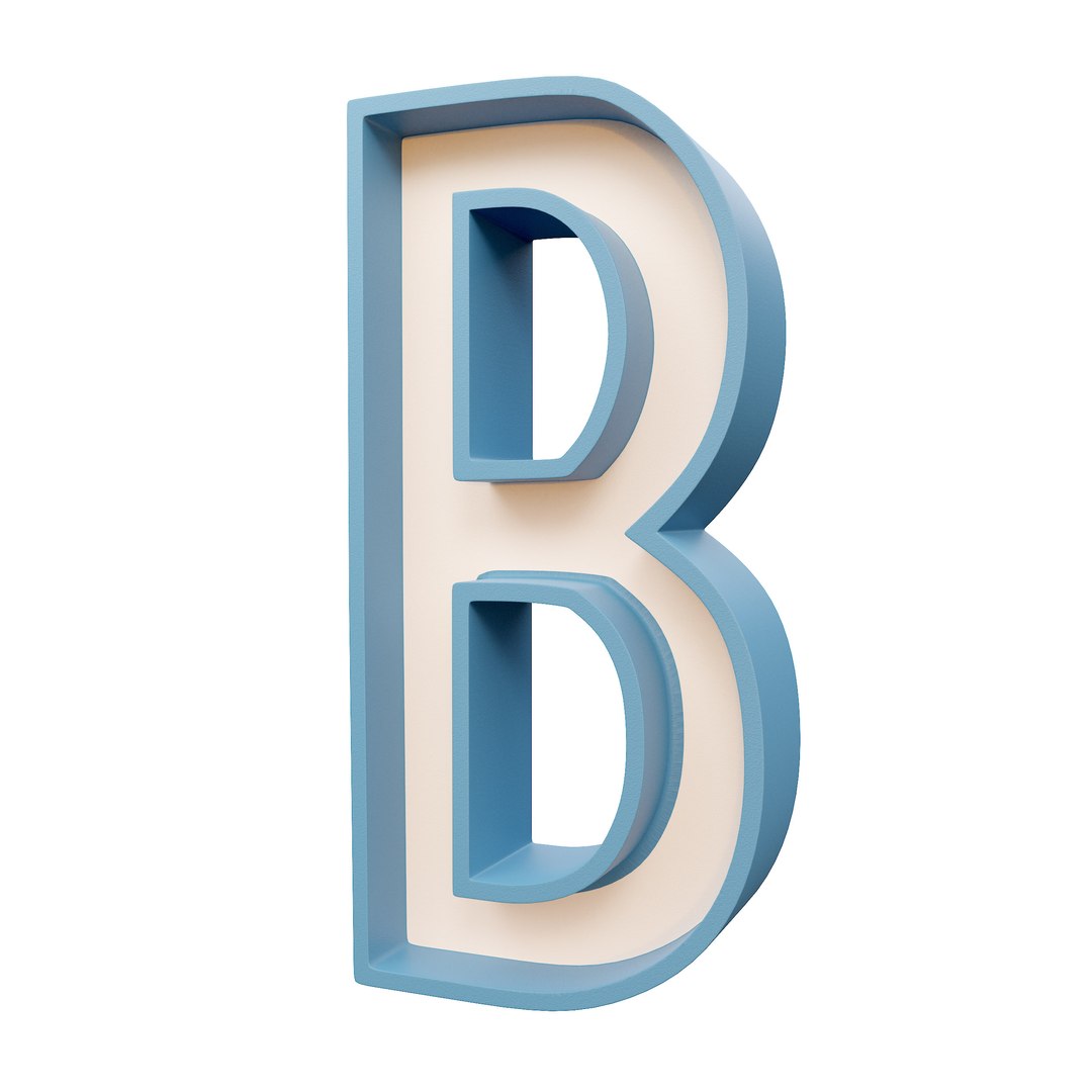 3D Marquee Letter B Led Glow Sign 3dmodel - TurboSquid 1973818