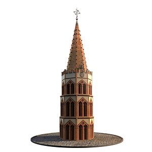 Church Tower Low Poly