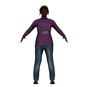 3D model low-poly woman