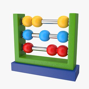 Colourful Plastic Abacus 3D model