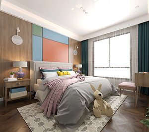 Nordic children room bedroom 3D model