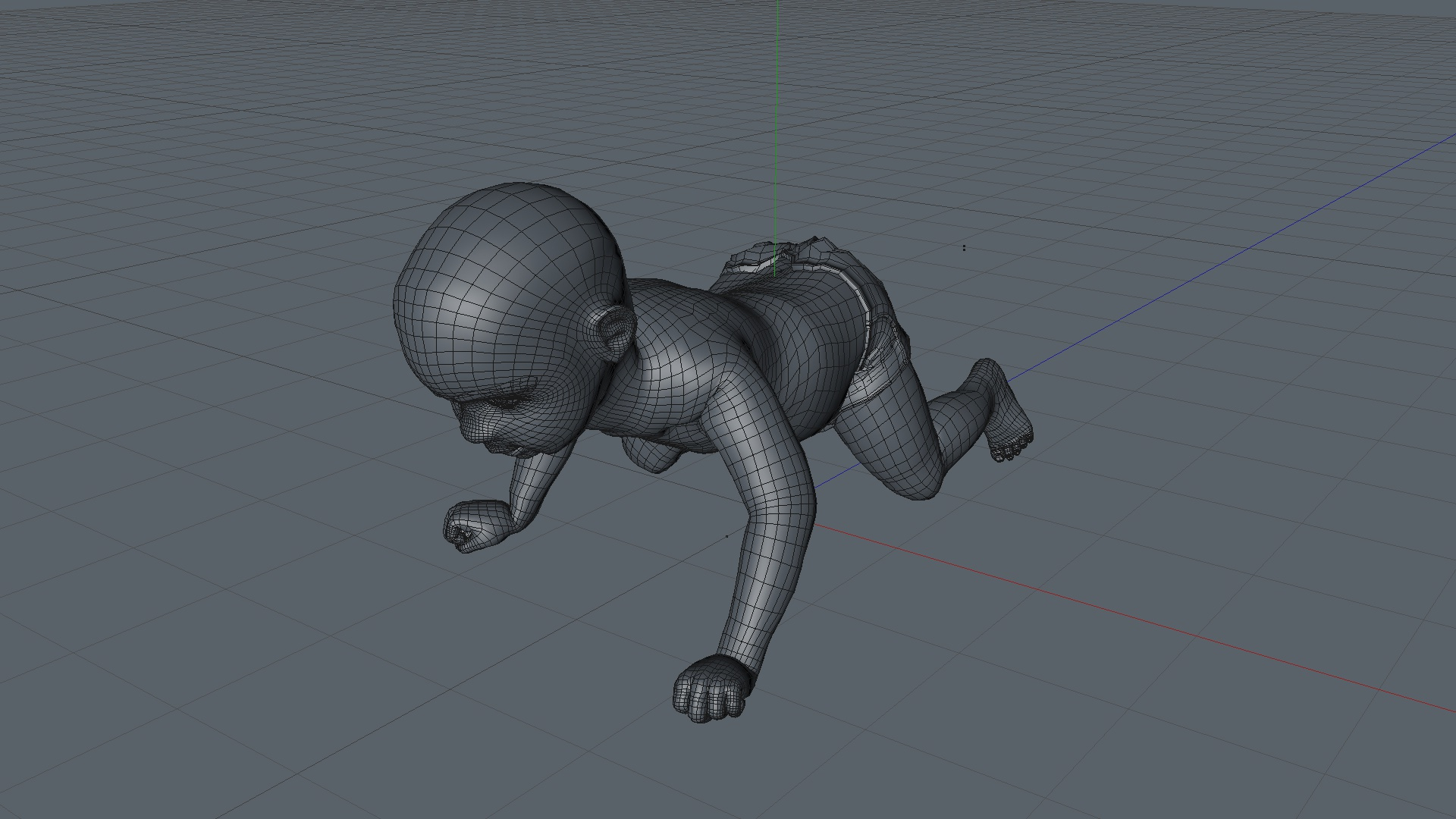3D STATIC 3D MODEL OF A CRAWLING EURO 1 YR BABY TYPE 1 Model ...