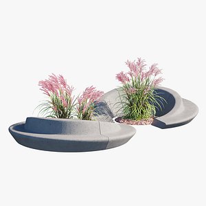 Nest concrete bench 3D model