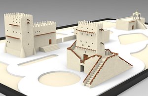 Barzan Towers Qatar Detailed Historic Landmark 3D Model 3D