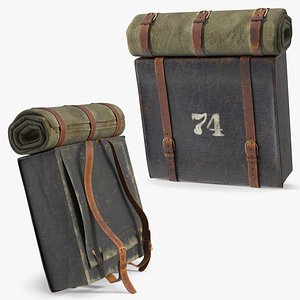 Old Rare Shorts Patent Backpack with Straps 3D