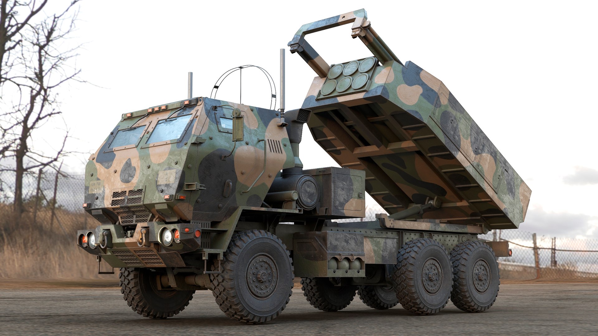 3D M142 HIMARS Rocket Launcher PBR model https://p.turbosquid.com/ts-thumb/nH/rvTR1a/4k/35ps/jpg/1763879682/1920x1080/fit_q87/1fc42c8e68a42b2a313d93fd56dcd035bc9b6326/35ps.jpg