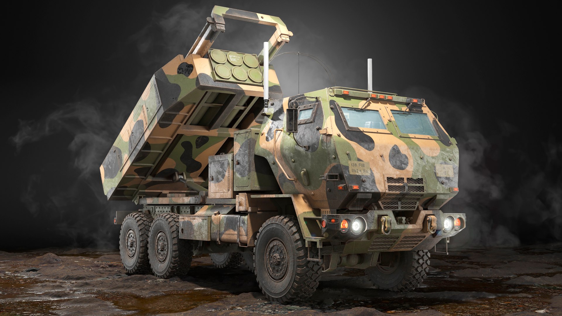 3D M142 HIMARS Rocket Launcher PBR model https://p.turbosquid.com/ts-thumb/nH/rvTR1a/BZ/5ps/jpg/1763563854/1920x1080/fit_q87/63b240ebef368777cbd9413c092cb5084d33c8af/5ps.jpg