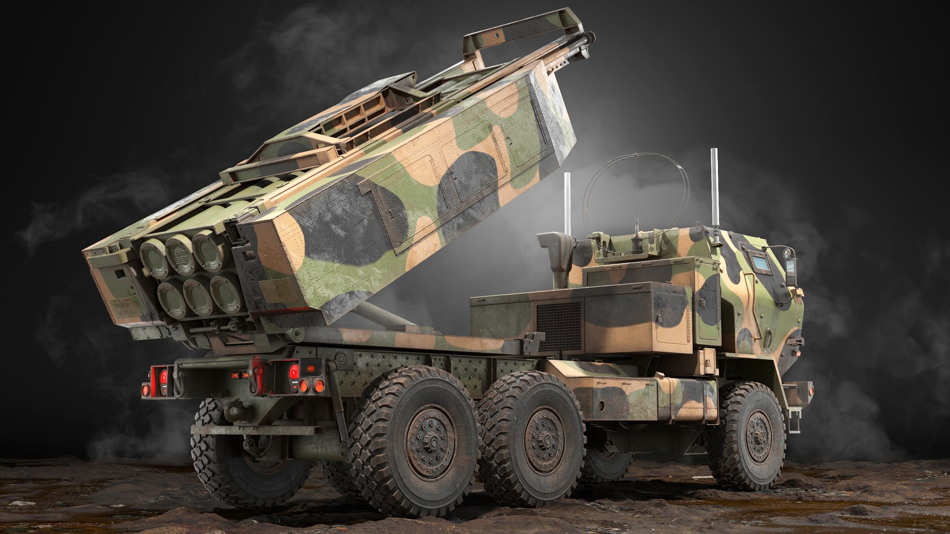 3D M142 HIMARS Rocket Launcher PBR model https://p.turbosquid.com/ts-thumb/nH/rvTR1a/QZ/4ps/jpg/1763563854/1920x1080/fit_q87/44fdeac6224800bcc2ec264acf8d7f4a2da734bb/4ps.jpg