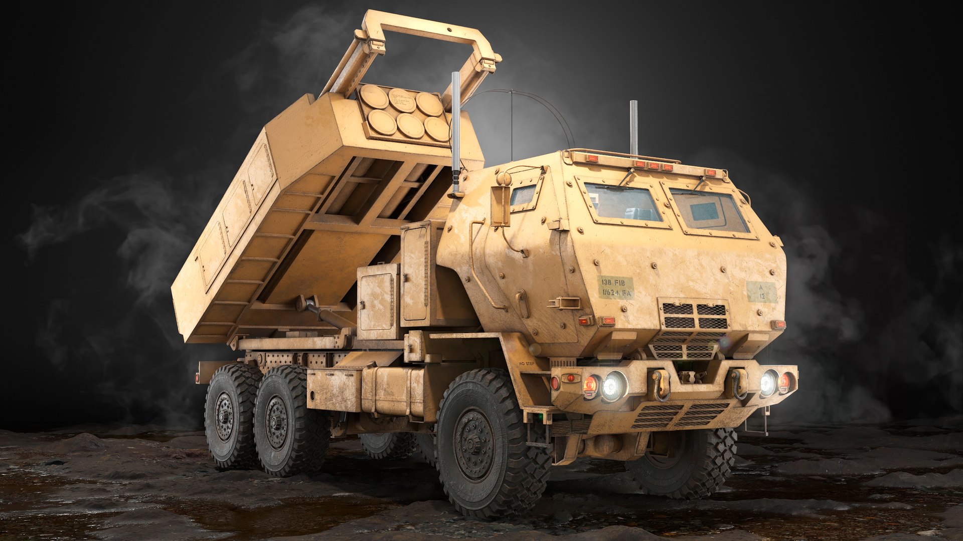3D M142 HIMARS Rocket Launcher PBR model https://p.turbosquid.com/ts-thumb/nH/rvTR1a/i2/7ps/jpg/1763563855/1920x1080/fit_q87/8a5f5a4cb0901d06c95d43ae9d5070880bd394c6/7ps.jpg