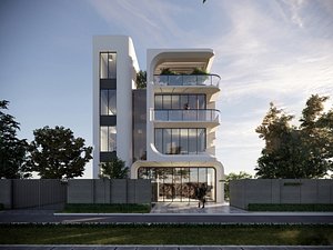 Modern style villa high-end fashion self-built home stay hotel building holiday villa 3D