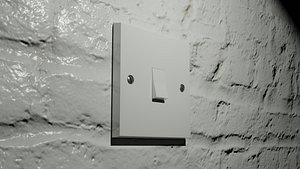 3D model Single Light Switch White UK