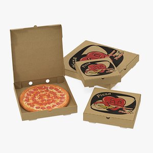 Cardboard Pizza Boxes with Pepperoni Pizza