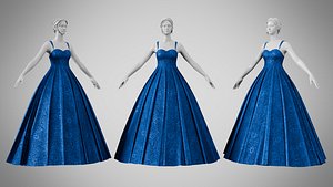 Dress 49 Sapphire Velvet With Design