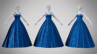 Dress 49 Sapphire Velvet With Design