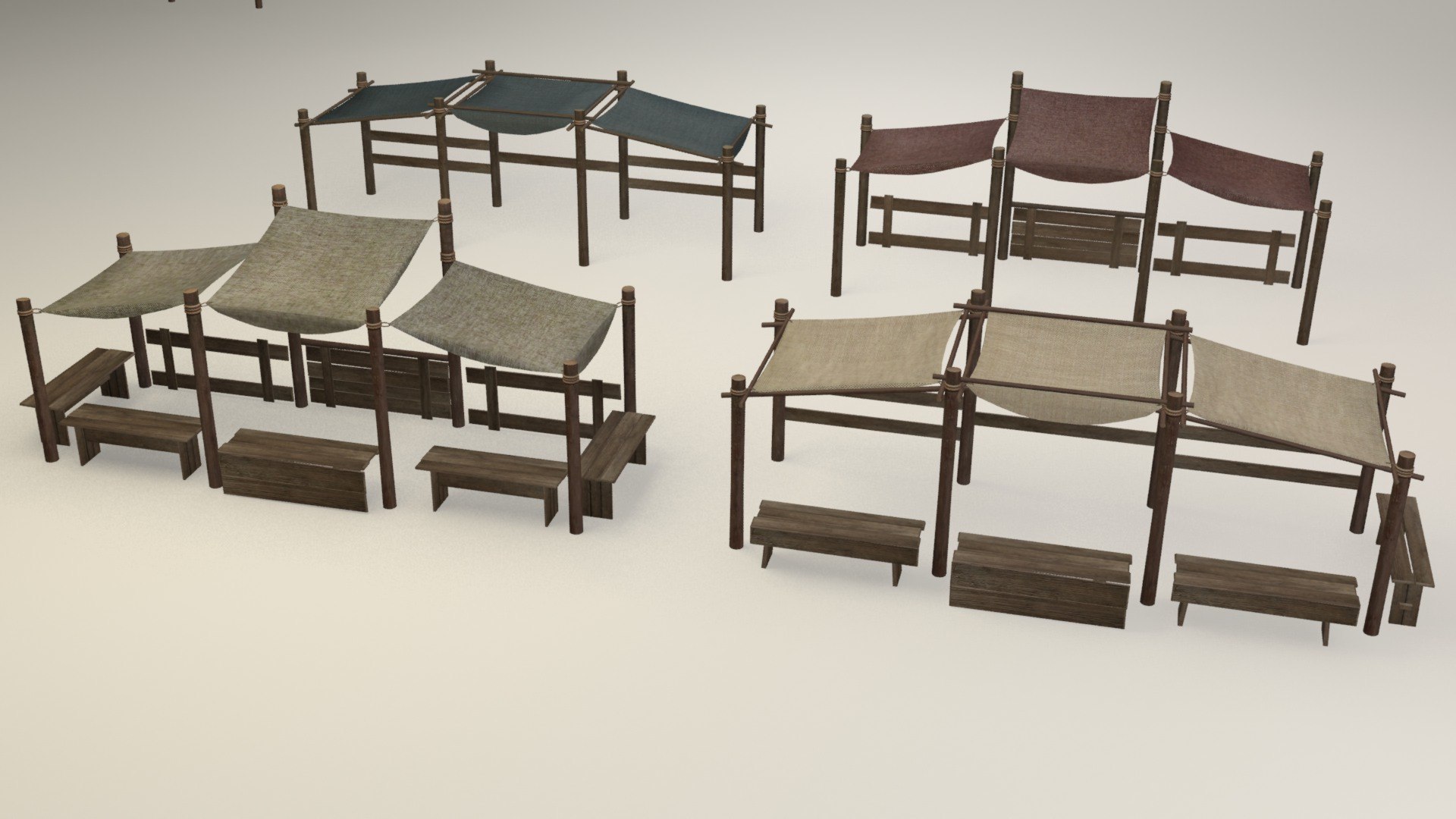 Medieval street markets modular collection model - TurboSquid 1810149