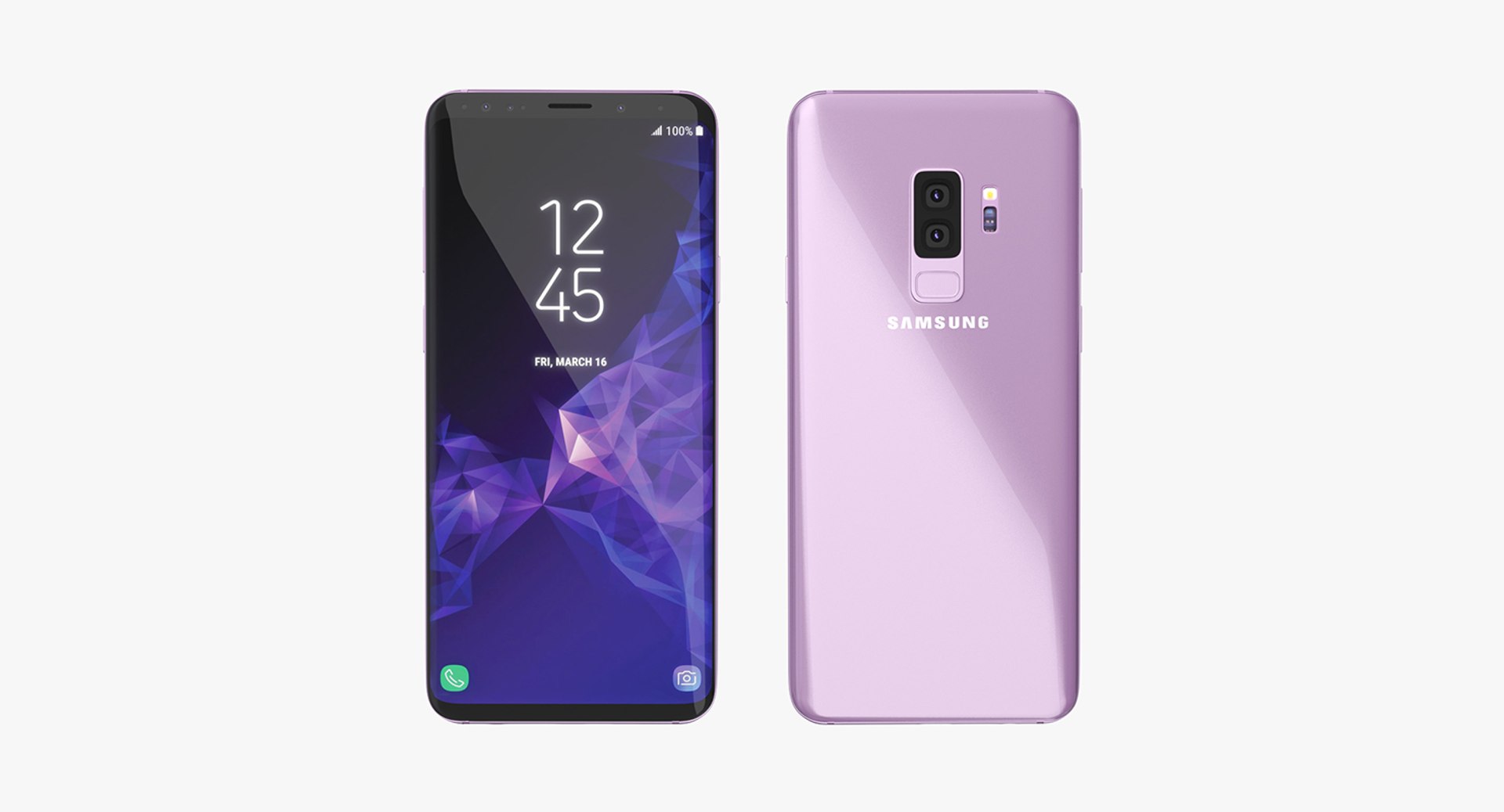 Samsung Galaxy S9 Plus Lilac Purple 3D Model 3D model preview