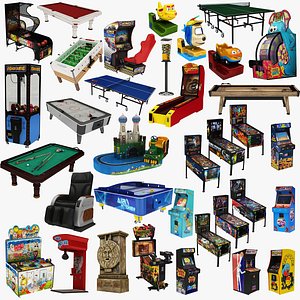 3D Mega Arcade Game Center Models Collection 35 in 1 model