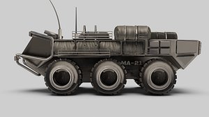 3D military or Mars Rover with pbr textures model