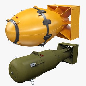 3D胖子和小男孩原子弹模型