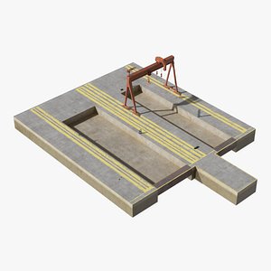 Industrial Shipyard Dry Dock 3D model