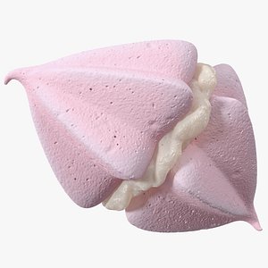 Pink Double Meringue with Vanilla Filling