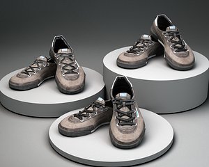3D sneakers leather black with white