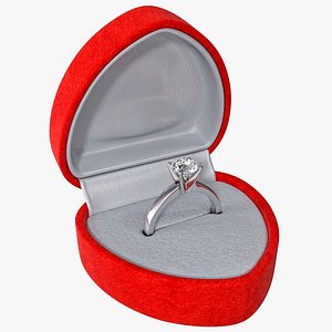 Diamond Ring in Red Velvet Box