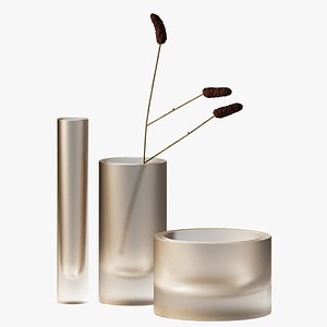 Decorative Glass Vases Frosted colored glass 3D